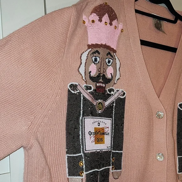 NWOT Queen of sparkles nutcracker Cardigan sweater - Picture 3 of 4